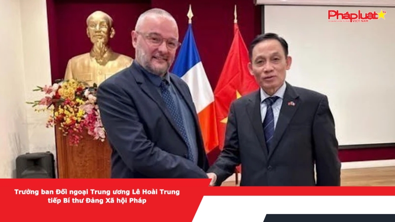 Trưởng ban Đối ngoại Trung ương Lê Hoài Trung tiếp Bí thư Đảng Xã hội Pháp
